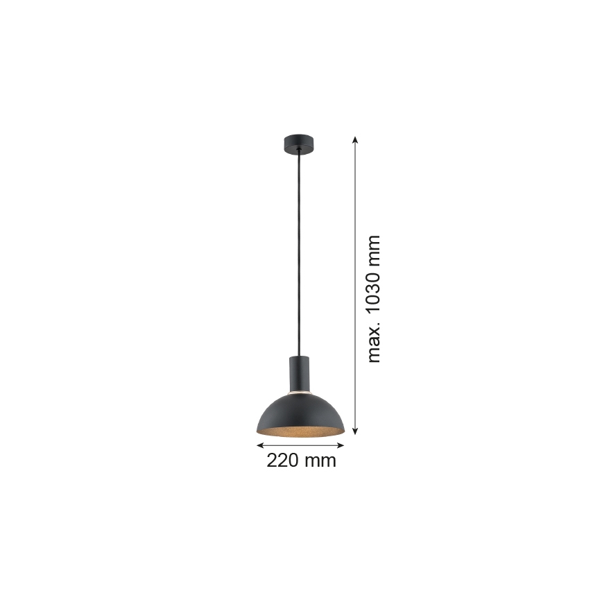 Argon 4222 - Suspension filaire SINES 1xE27/15W/230V d. 28 cm noir