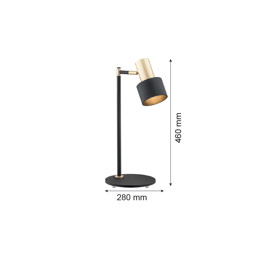 Argon 4257 - Tafel Lamp DORIA 1xE27/15W/230V zwart / messing