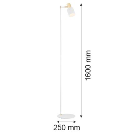 Argon 4258 - Lampadaire DORIA 1xE27/15W/230V blanc/laiton