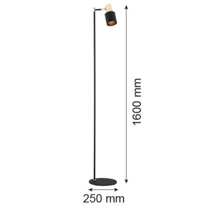 Argon 4259 - Staande lamp DORIA 1xE27/15W/230V zwart/messing