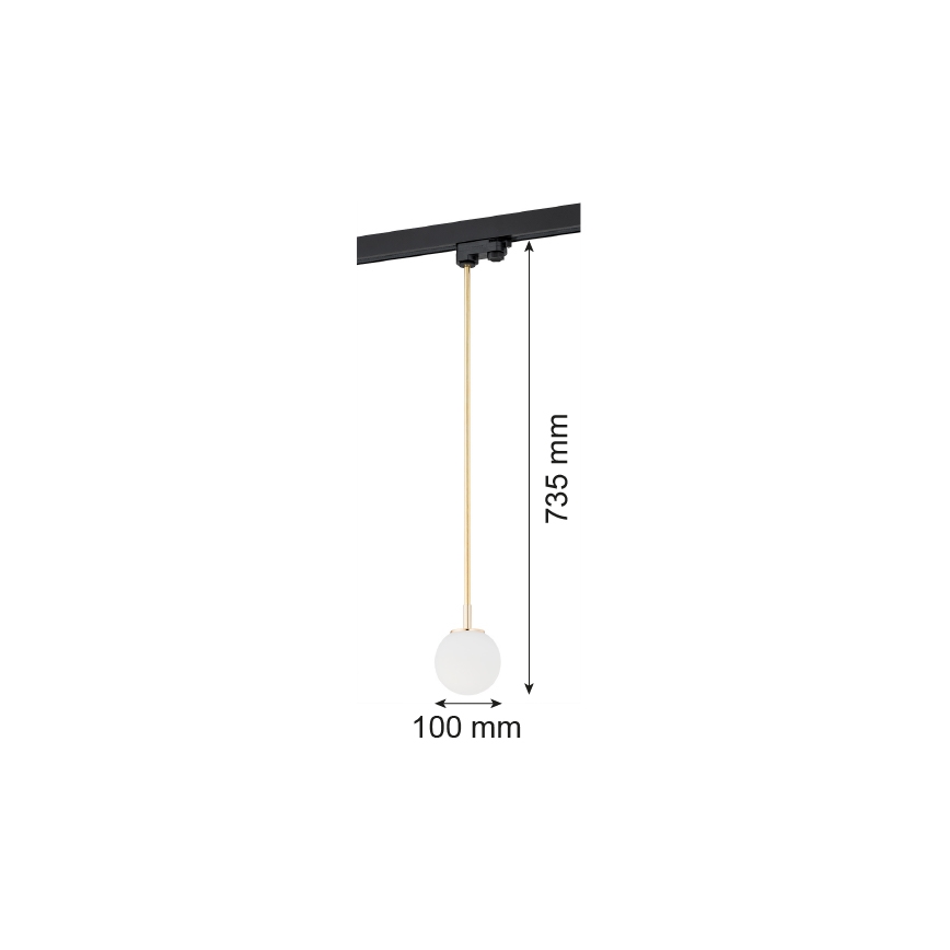 Argon 4308 - Bronzen Kroonluchter op paal aan het railsysteem BANG 1x G9 / 6W / 230V