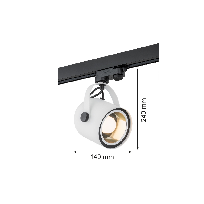 Argon 4309 - Spot sur rail NET 1xE27/15W/230V blanc