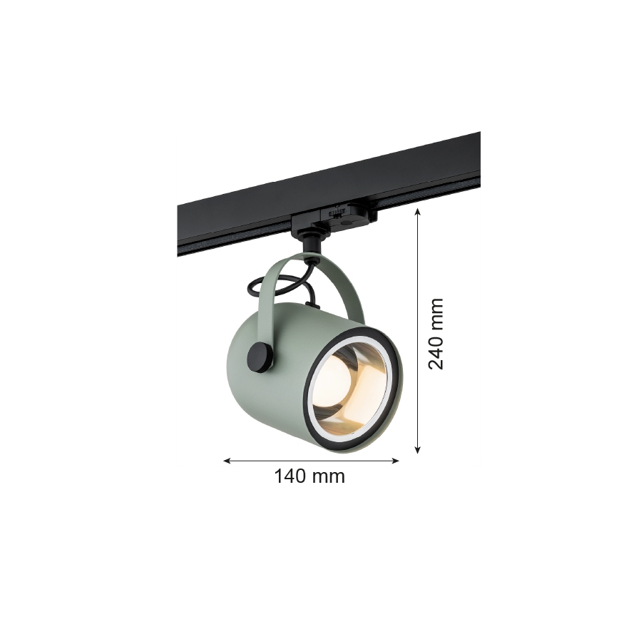 Argon 4310 - Spot sur rail NET 1xE27/15W/230V vert