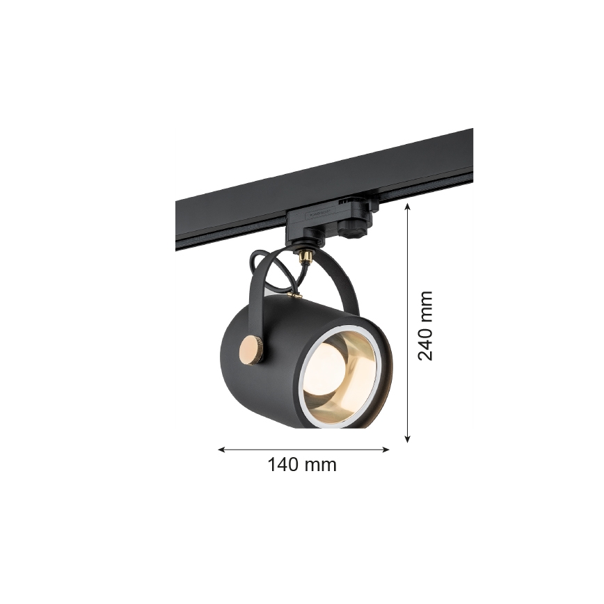 Argon 4311 - Spot sur rail NET 1xE27/15W/230V noir