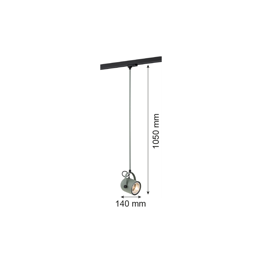 Argon 4313 - Hanglamp voor railsysteem NET 1xE27/15W/230V groen