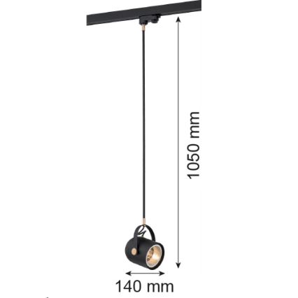 Argon 4314 - Hanglamp voor een Rail Systeem NET 1xE27/15W/230V zwart