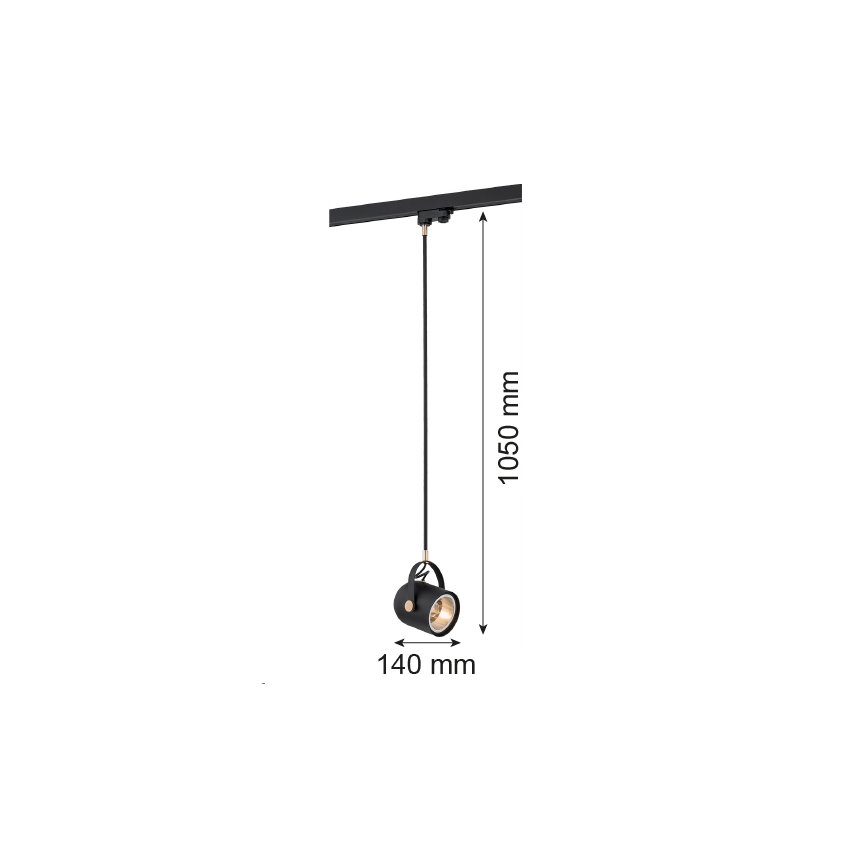 Argon 4314 - Lustre pour système de rail NET 1xE27/15W/230V noir