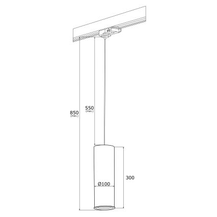 Argon 4318 - Suspension sur rail DELF 1xE27/15W/230V laiton