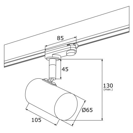 Argon 4323 - Spot sur rail HAGA LED/9W/230V doré