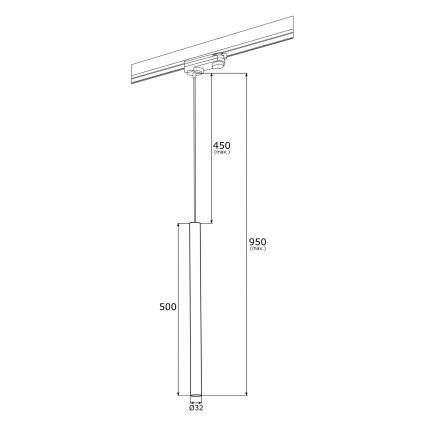 Argon 4330 - Suspension filaire sur rail ELBRUS LED/4,5W/230V blanc