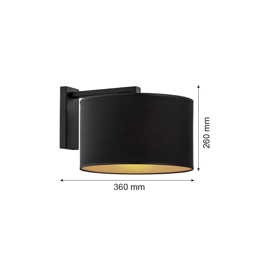 Argon 4340 - Wandlamp KARIN 1xE27/15W/230V zwart