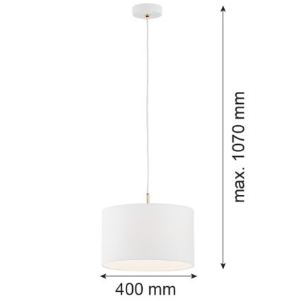 Argon 4343 - Hanglamp aan een paal KARIN 1xE27/15W/230V wit