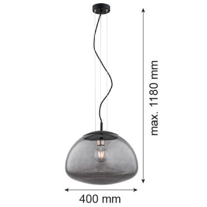 Argon 4350 - Hanglamp aan een koord TRINI 1xE27/15W/230V zwart