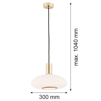 Argon 4358 - Suspension filaire SAGUNTO 1xE27/15W/230V diam. 30 cm laiton