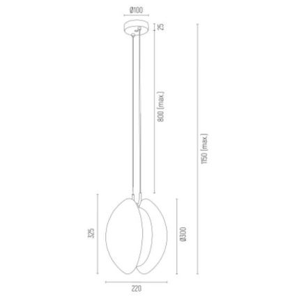 Argon 4679 - Suspension filaire BUFFALO 1xE27/15W/230V laiton