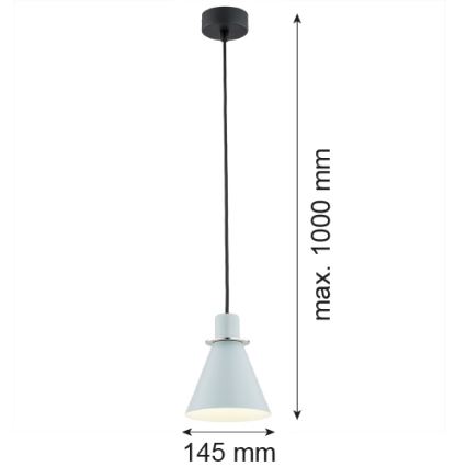 Argon 4683 - Hanglamp aan een koord BEVERLY 1xE27/15W/230V blauw/glanzend chroom