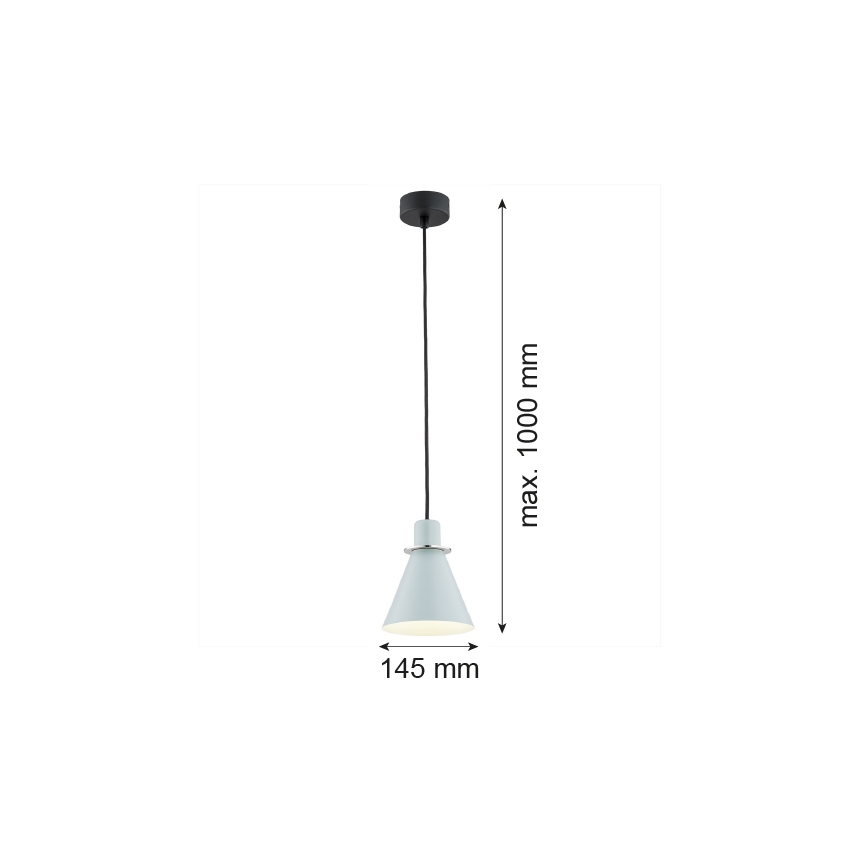 Argon 4683 - Hanglamp aan een koord BEVERLY 1xE27/15W/230V blauw/glanzend chroom