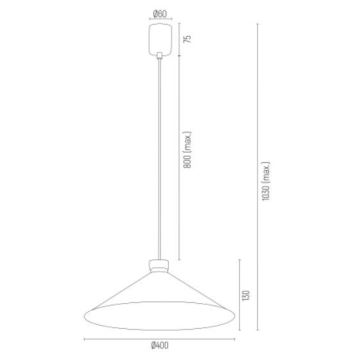 Argon 4693 - Hanglamp aan een koord NASHVILLE 1xE27/15W/230V wit