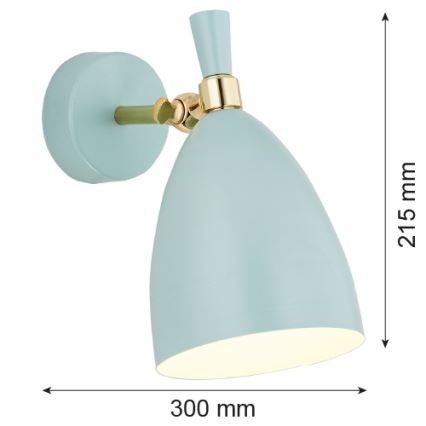 Argon 4700 - Wand Lamp CHARLOTTE 1xE27/15W/230V blauw/goud