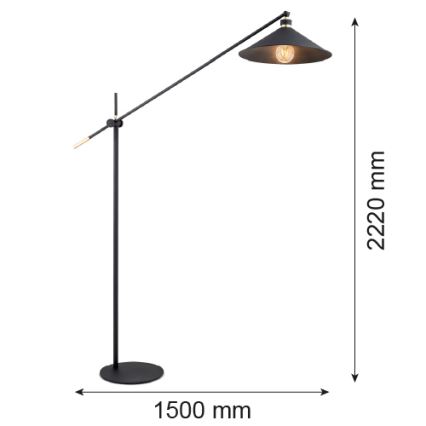 Argon 4732 - Lampadaire NASHVILLE 1xE27/15W/230V noir