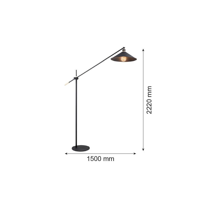 Argon 4732 - Staande Lamp NASHVILLE 1xE27/15W/230V zwart