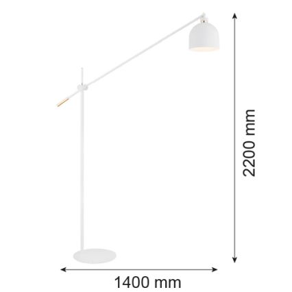 Argon 4734 - Vloerlamp DETROIT 1xE27/15W/230V wit