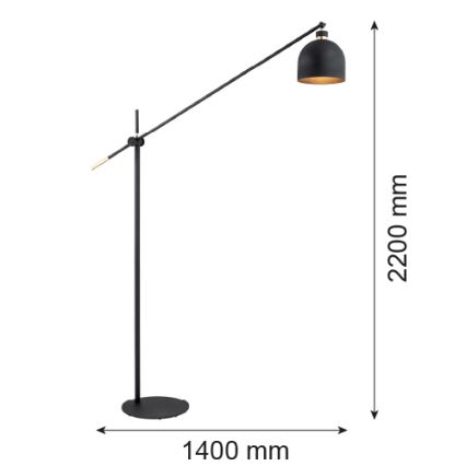 Argon 4735 - Lampadaire DETROIT 1xE27/15W/230V noir