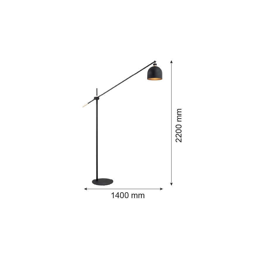 Argon 4735 - Lampadaire DETROIT 1xE27/15W/230V noir