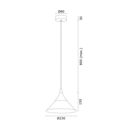 Argon 4903 - Hanglamp aan een koord MASSETO 1xE27/15W/230V zwart/gouden