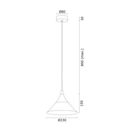 Argon 4903 - Suspension filaire MASSETO 1xE27/15W/230V noir/doré