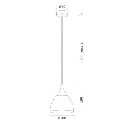 Argon 4905 - Hanglamp aan een koord MURANO 1xE27/15W/230V zwart/gouden