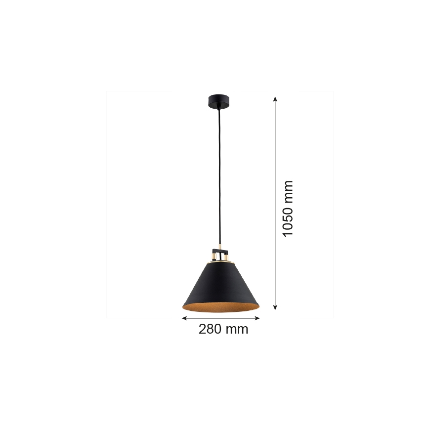 Argon 4915 - Suspension filaire ORTE 1xE27/15W/230V noir