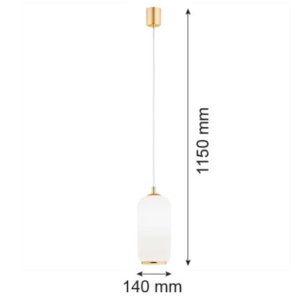 Argon 4993 - Hanglamp aan een koord PALLADO 1xE27/15W/230V gouden/wit