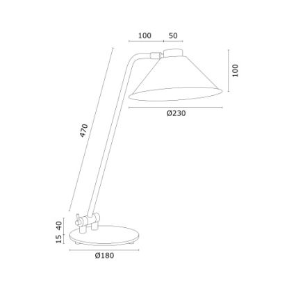 Argon 4996 - Tafellamp GABIAN 1xE27/15W/230V wit