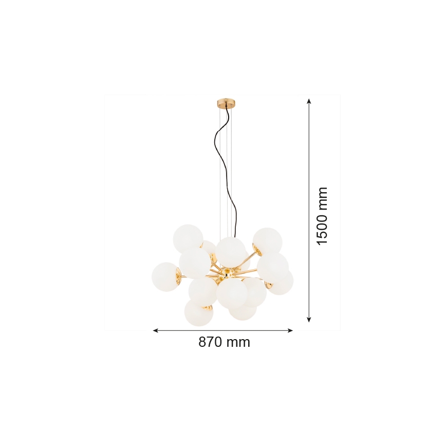 Argon 5048 - Hanglamp aan een koord SATELITE PLUS 15xE27/15W/230V gouden
