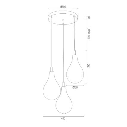 Argon 6105 - Hanglamp aan een koord OAKLAND 3xG9/6W/230V zwart