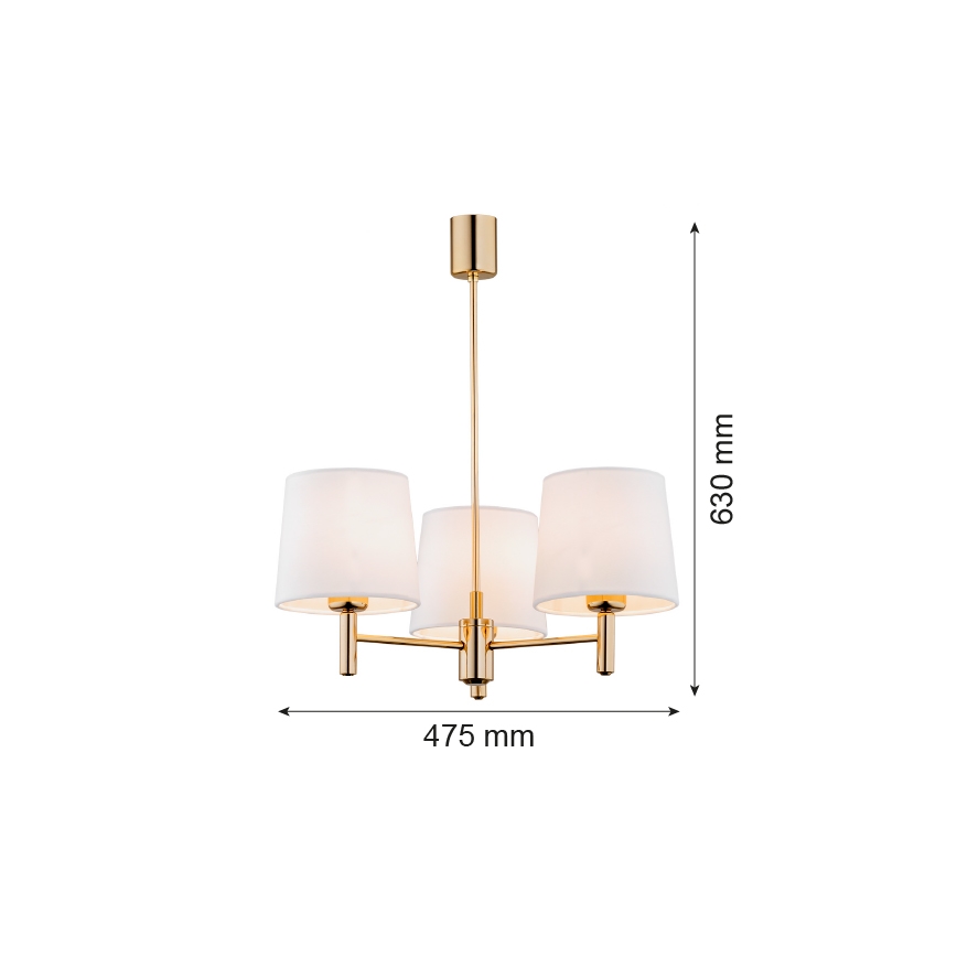 Argon 6110 - Hanglamp met vaste pendel PONTE 3xE27/15W/230V
