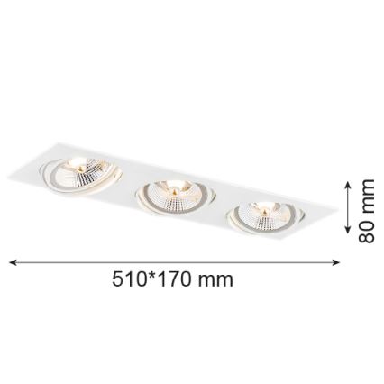Argon 6115 - Inbouwlamp OLIMP 3xGU10-AR111/12W/230V wit