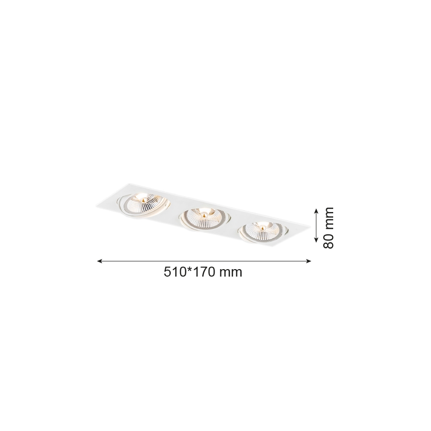 Argon 6115 - Inbouwlamp OLIMP 3xGU10-AR111/12W/230V wit