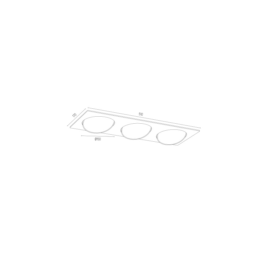 Argon 6116 BZ - Inbouwverlichting OLIMP 3xGU10-AR111/12W/230V zwart