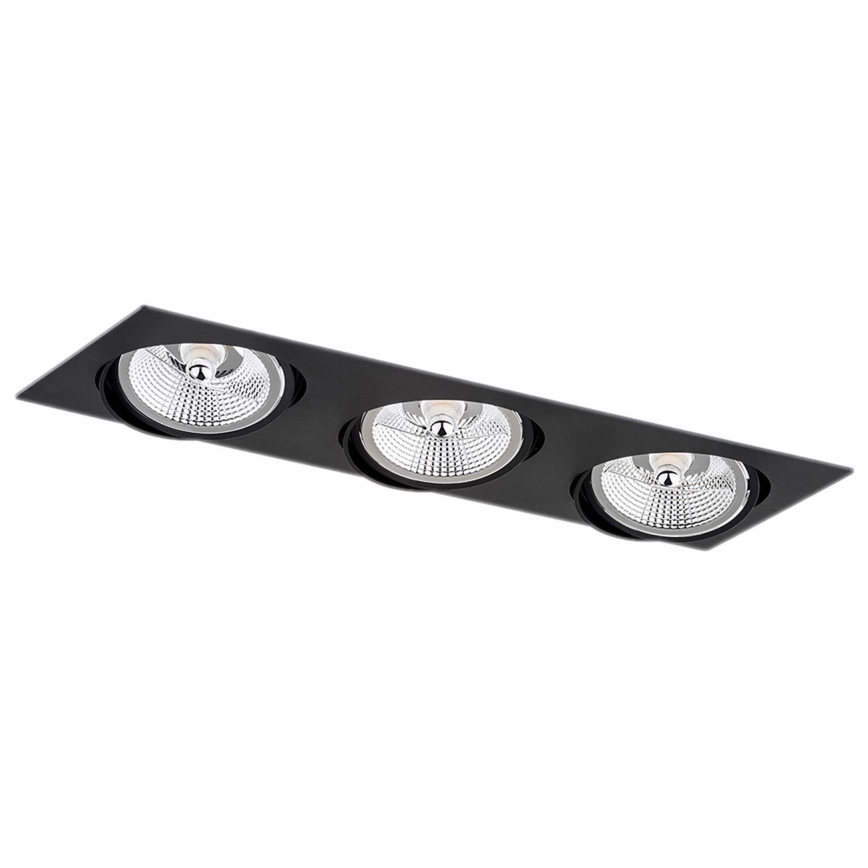 Argon 6116 - Spot encastrable OLIMP 3xGU10-AR111/12W/230V noir