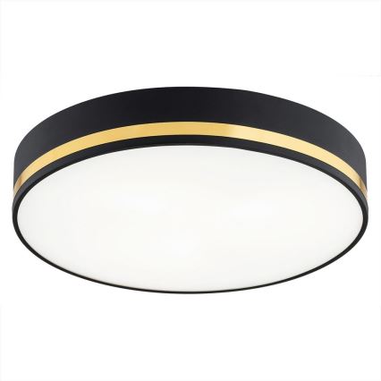 Argon 6141 - Plafondlamp AMORE 3xE27/15W/230V diameter 45 cm zwart/gouden