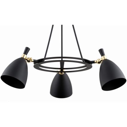 Argon 6149 - Lustre sur barre CHARLOTTE 3xE27/15W/230V noir/doré