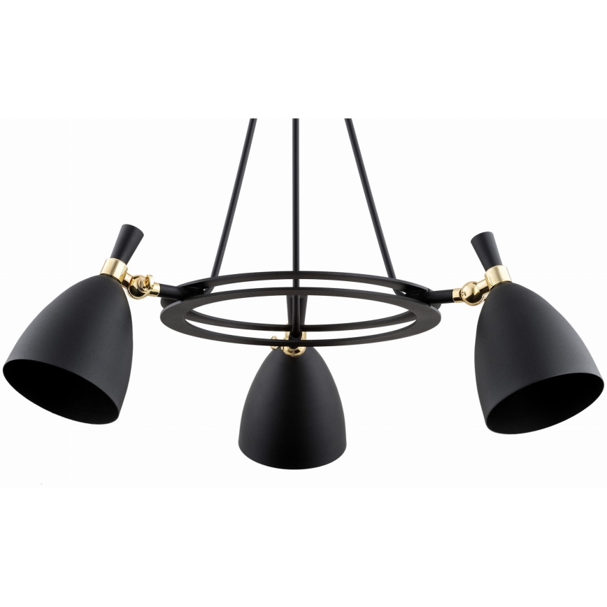 Argon 6149 - Lustre sur barre CHARLOTTE 3xE27/15W/230V noir/doré