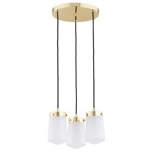 Argon 6164 - Hanglamp aan een koord PASADENA 3xE27/15W/230V gouden/wit