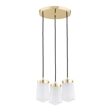 Argon 6164 - Hanglamp aan een koord PASADENA 3xE27/15W/230V gouden/wit