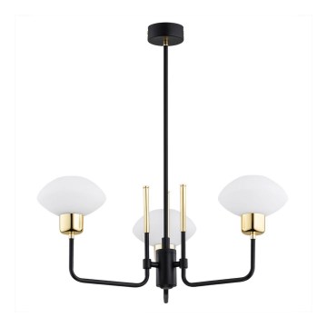 Argon 6166 - Hanglamp aan stang RAVELLO 3xE14/15W/230V zwart/goud