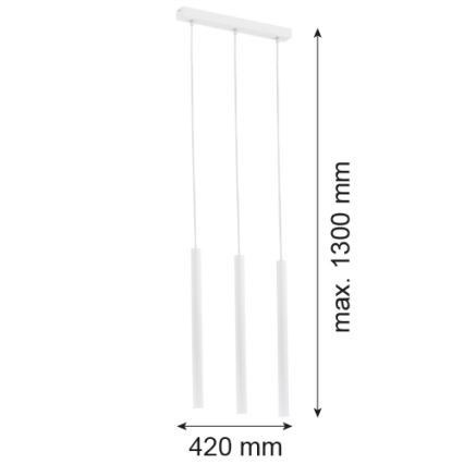 Argon 6178 - Hanglamp aan een koord ETNA 3xG9/6W/230V wit