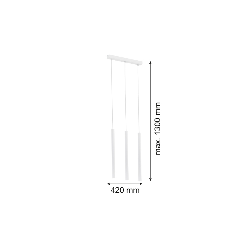 Argon 6178 - Hanglamp aan een koord ETNA 3xG9/6W/230V wit