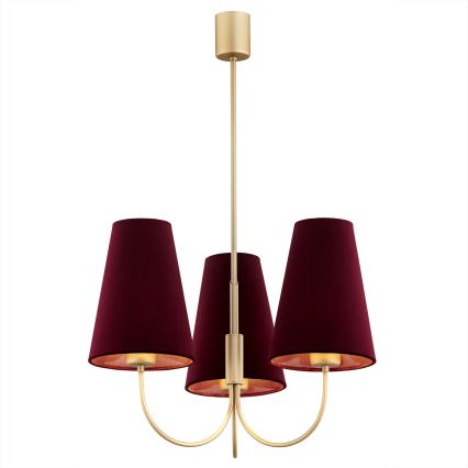 Argon 6270 - Hanglamp SAFIANO 3xE27/15W/230V bordeaux